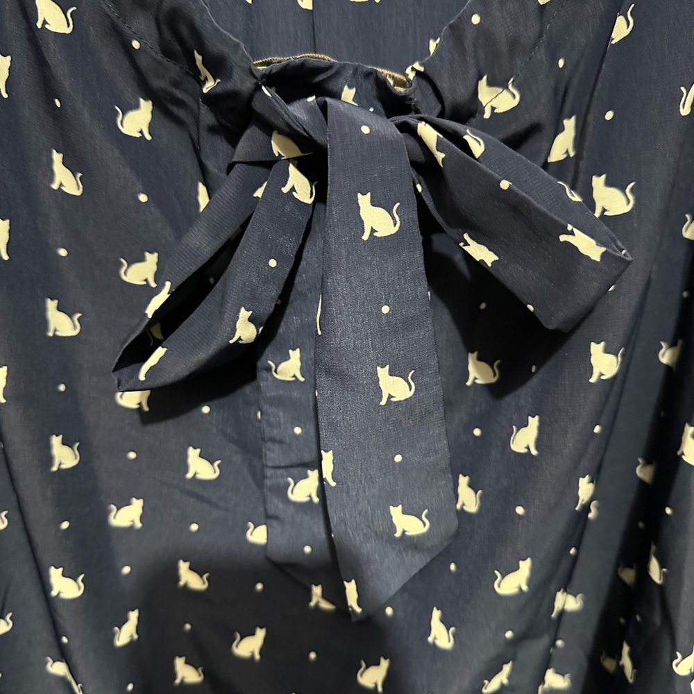 Navy - Cream Cat 🐈‍⬛ print - Picture 6 of 6